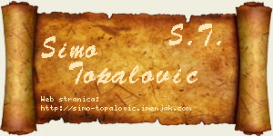 Simo Topalović vizit kartica